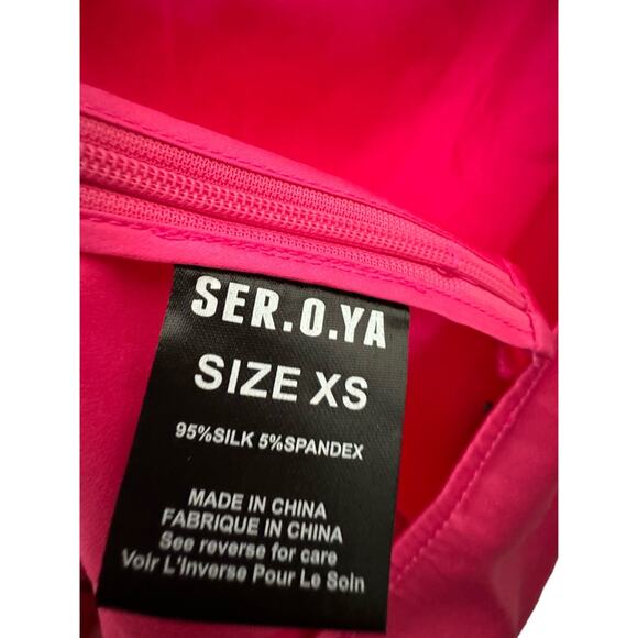 Ser O Ya Pink Silk Neck Wrap CropTop New Size XS - Picture 2 of 5